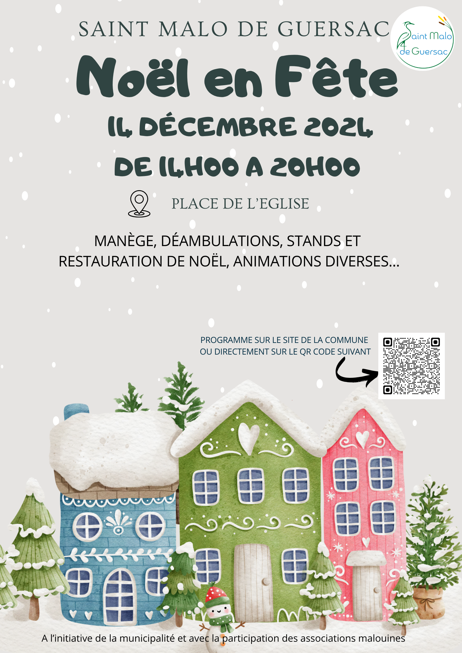 Cute Pink Illustrated Christmas Market Poster5
